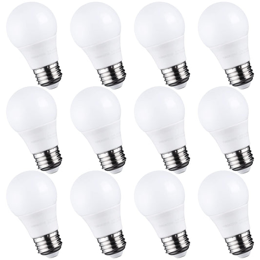 TORCHSTAR 12-Pack A15 LED Bulbs Dimmable Light Bulb for Ceiling Fan 5000K