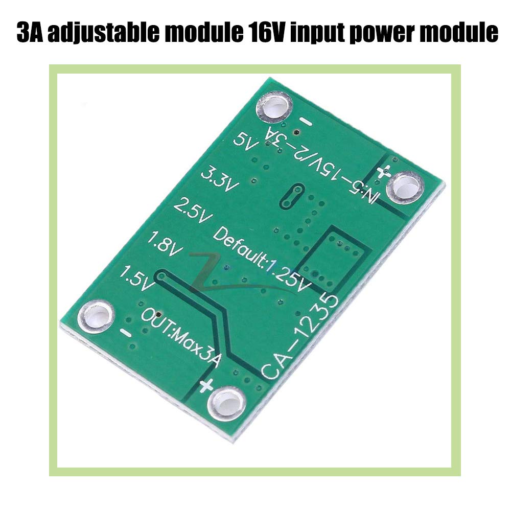 KOOBOOK 5Pcs DC DC Step Down Power Module 5-16V to 1.25V/1.5V/1.8V/2.5V/3.3V/5V 3A Adjustable Buck Voltage Converter Board