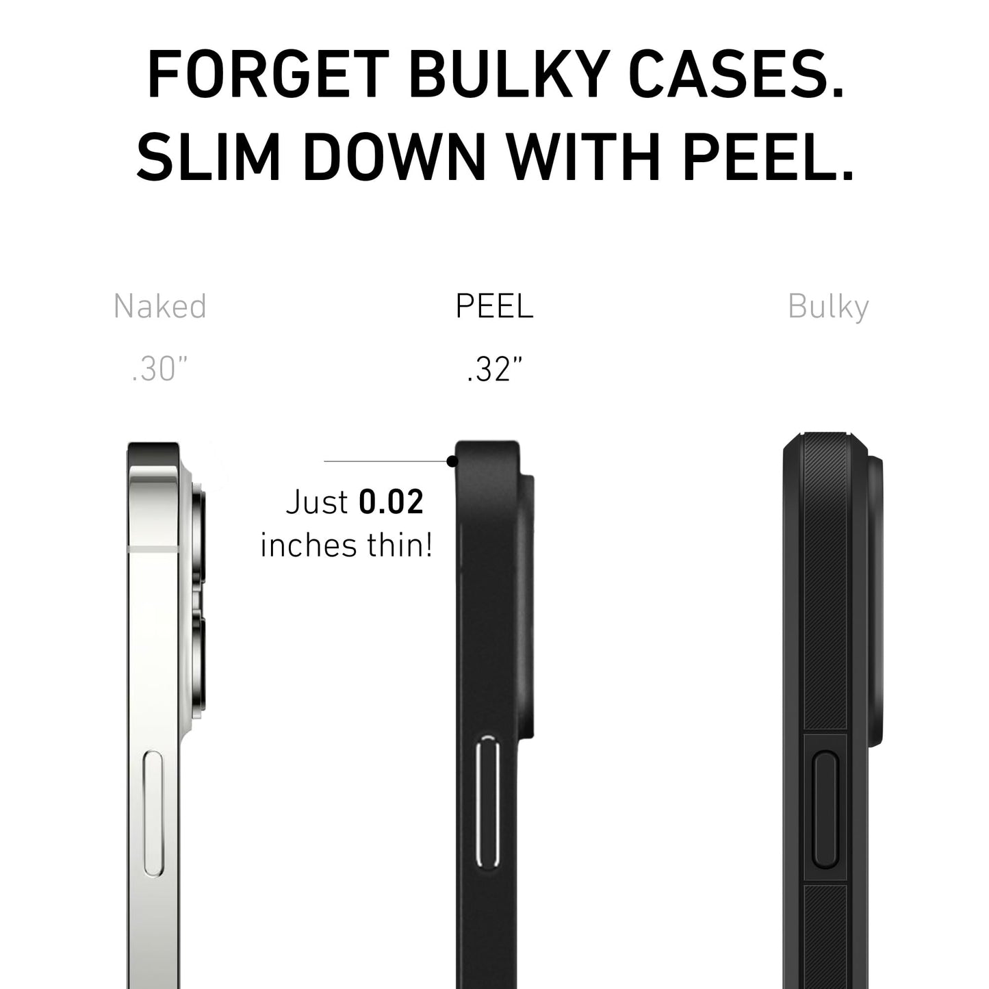 PEEL Super Thin Case for iPhone 13 Pro (Bone) - Sleek Minimalist Design, Branding Free, Ultra Slim - Protects & Showcases Your Device