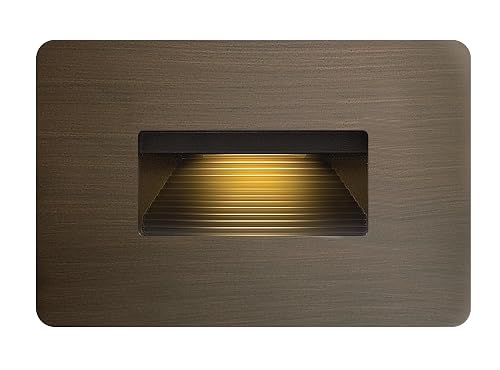 Hinkley Landscape Lighting Luna Horizontal 120v Step Light, Integrated LED 2700K, Line Voltage, Dimmable, Matte Bronze