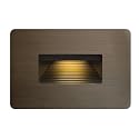 Hinkley Landscape Lighting Luna Horizontal 120v Step Light, Integrated LED 2700K, Line Voltage, Dimmable, Matte Bronze