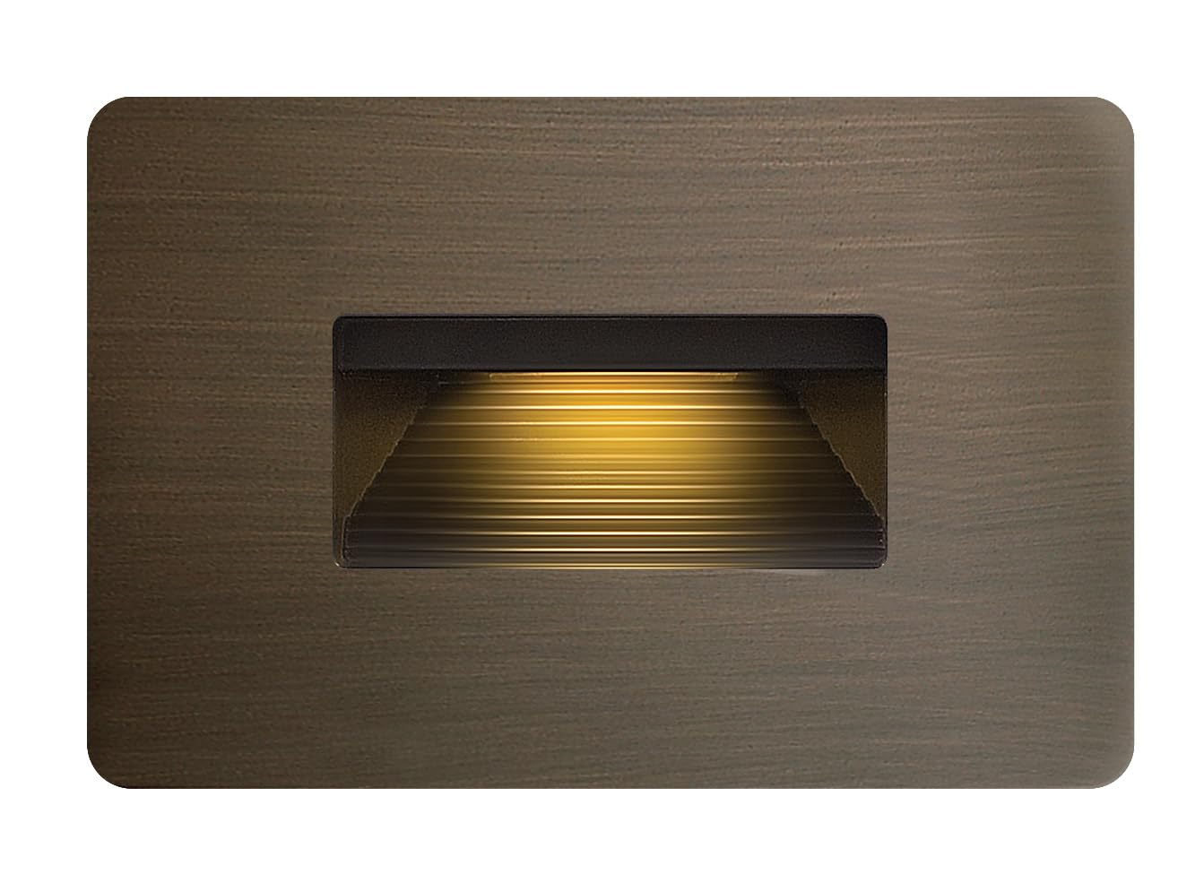 Hinkley Landscape Lighting Luna Horizontal 120v Step Light, Integrated LED 2700K, Line Voltage, Dimmable, Matte Bronze