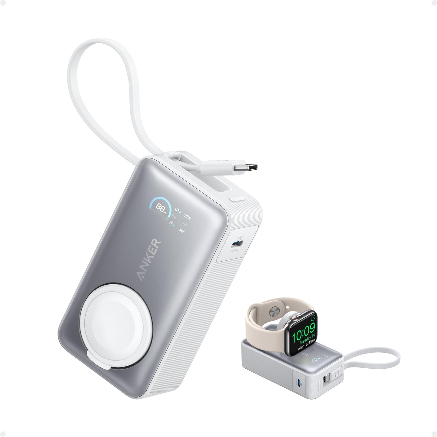 Anker MagGo Power Bank for Apple Watch, 10,000mAh 35W Max Portable Charger