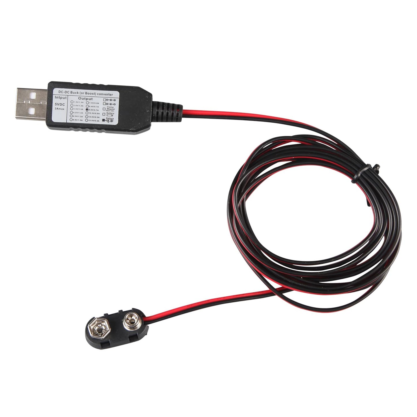 USB to 9V Battery Connector Eliminator Replace 6F22 6LR61 Power Converter Kit Connect Cable 78IN 200CM Multi for Multimeter,LED Light,Electronic…