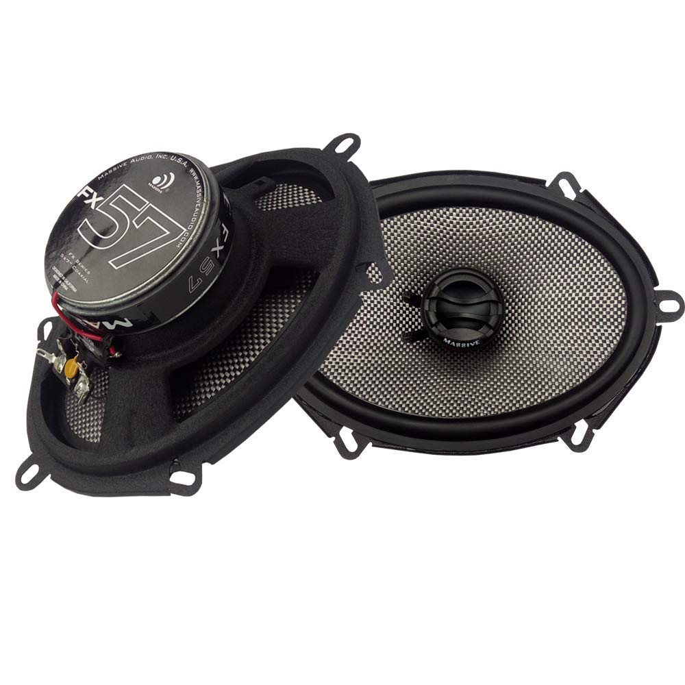 Massive Audio FX57 | 5x7 Coaxial Car Speakers | 180W Max Power, 8oz Magnet, 88dB Sensitivity - Premium Sound Upgrade for Car Audio Systems