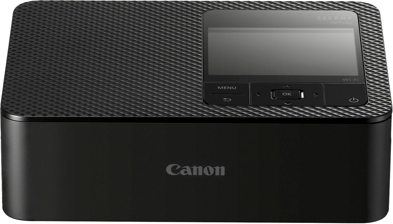 Canon Selphy CP1500 Wireless Compact Photo Printer (Black) Bundle with KP-108IN Color Ink Paper Set (108 Sheets of 4x6 Paper + 3 Ink Cartridges) +