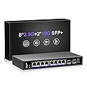 10 Port 2.5Gb Unmanaged Ethernet Switch with 8* 2.5G Base-T Ports + 2* 10G SFP+ Ports. NICGIGA 8 Port 2.5Gbps Network Switch for 2.5Gbps NAS/PC, WiFi6