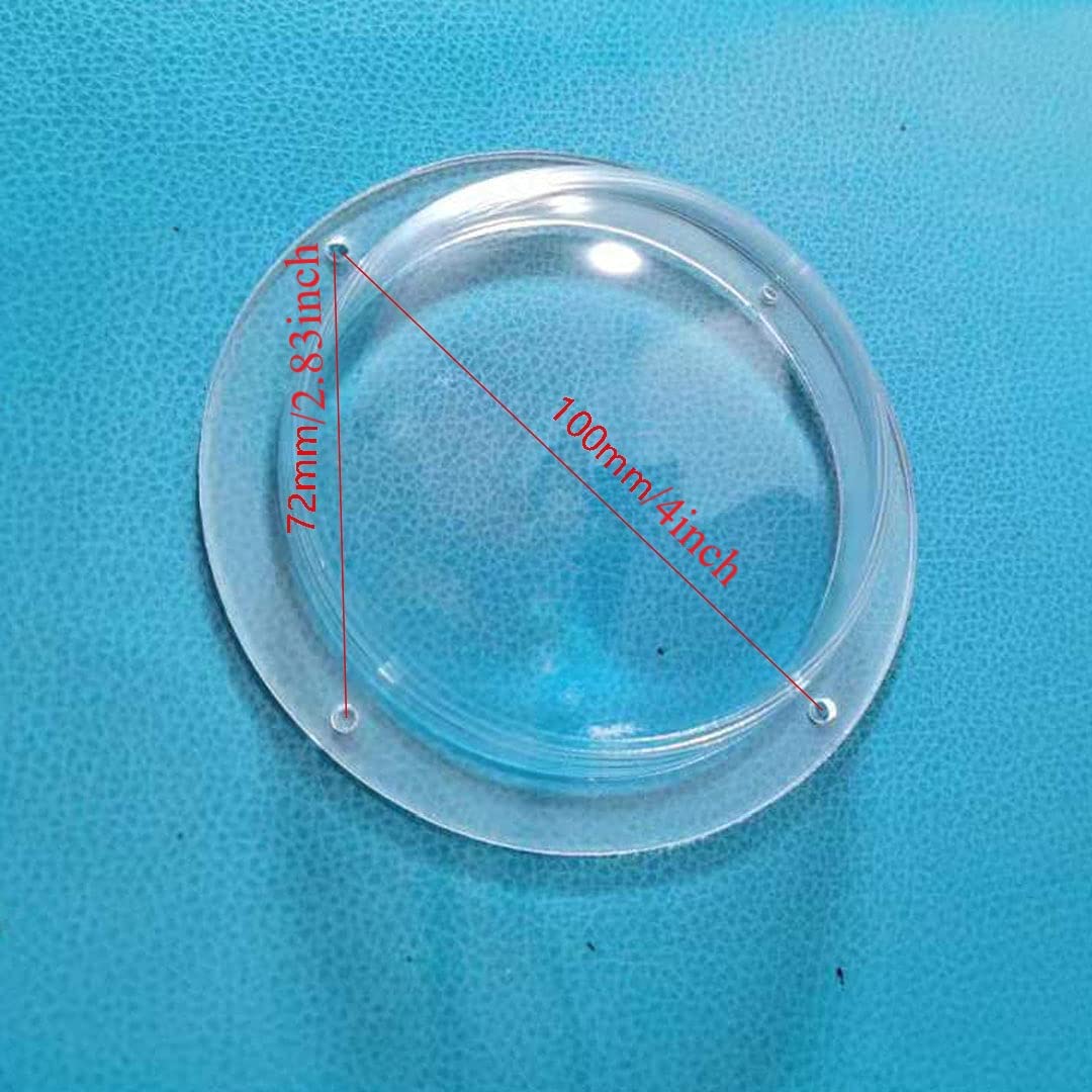 F-BER Diameter 3.54inch w/ 4 Holes Acrylic Indoor/Outdoor CCTV Replacement Clear Dome Camera Cover Security Dome Camera Housing (3.54inch/90mm)