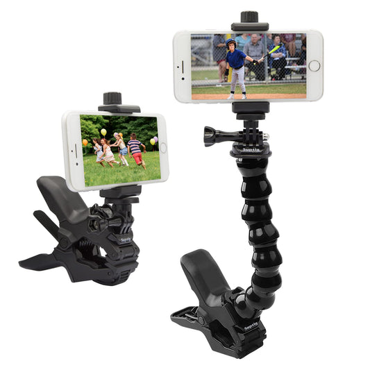Suptig Phone Holder Desk Gooseneck Mount, Cell Phone Clamp Clip for Pole, Mount Stand, Compatible for iPhone 17 iPhone 16 Plus 15 Pro 14 Plus Xs Max