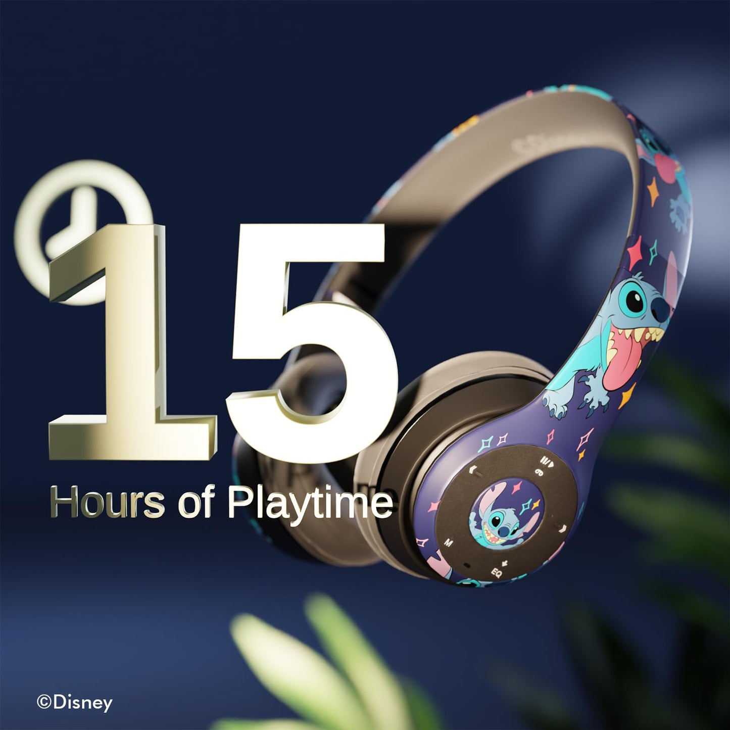 iJoy Disney Lilo & Stitch Lick Bluetooth Over-Ear Headphones, Wireless Foldable Headset with Built-in Microphone for Adults and Kids, Comfortable…