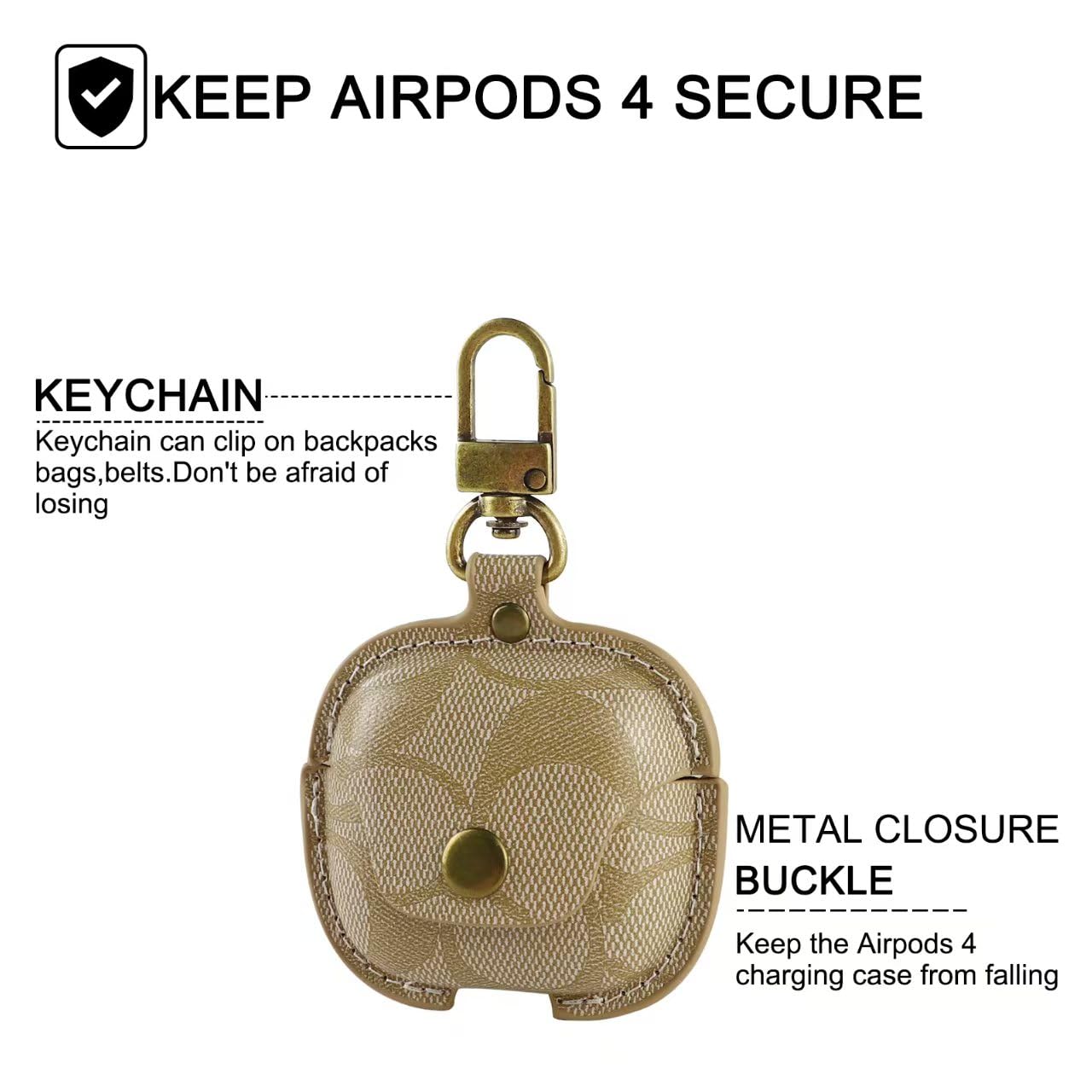 for AirPods 4 Case, Compatible with for AirPods 4th Generation Case for Women Men, Leather Full Body Shockproof Protective Drop Protection Cover