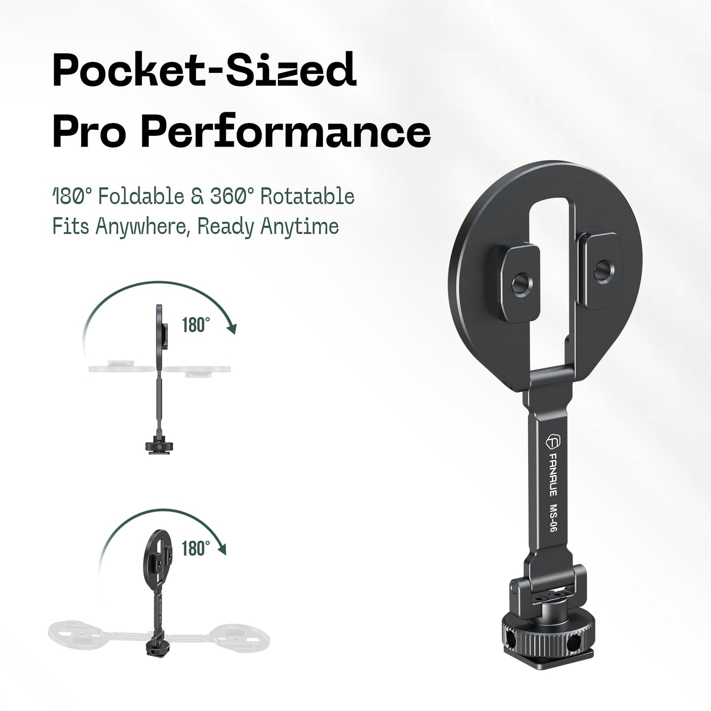 FANAUE Magnetic Phone Tripod Mount, Cold Shoe Phone Holder for Camera, Aluminum iPhone Tripod Mount Adapter with 1/4”Threaded Hole, Compatible
