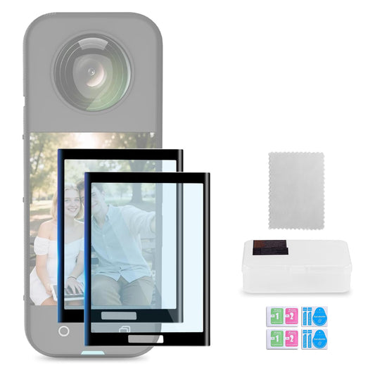 NEEWER X4/X5 Screen Protector Accessories Kit (2 Pack) Compatible with Insta 360 X5 Insta360 X4 Action Camera, 9H HD Anti Scratch Tempered Glass