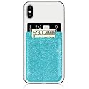 iDecoz Phone Pockets - Stick On Credit Card Wallet - Slim Card Holder - Universal fit - Apple - iPhone - Samsung - Galaxy - and More. (Turquoise