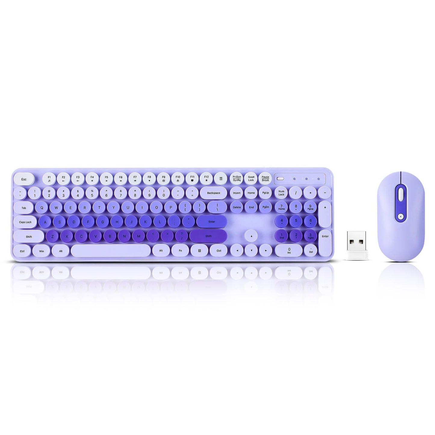 Wireless Keyboard and Mouse Combo, Full Size Compact Quiet Wireless Keyboard and Mouse Set 2.4G Ultra-Thin Sleek Design for Windows, Desktop, PC