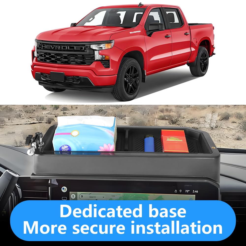 Car Phone Holder Center Console Organizer Tray for 2022 2023 2024 2025 2026 Chevy Chevrolet Silverado/GMC Sierra [13.4-inch Screen] Auto Accessories