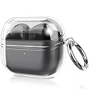 Fintie Clear Case for Samsung Galaxy Buds 3 FE (2025), Galaxy Buds 3 Pro / Buds3 (2024), Anti-Lost Shockproof Earbuds Protective Cover with Keychain
