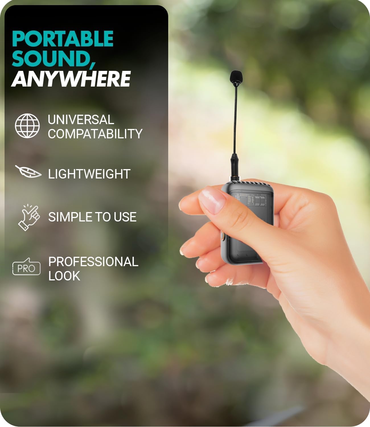 Movo MV-M101 Gooseneck Omnidirectional Lavalier Microphone- Compatible with DJI Mic/Rode Wireless Go Series Wireless Transmitters - Lapel Mic for