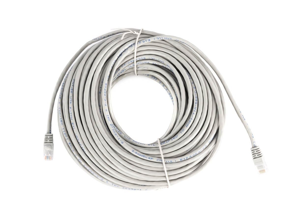 Monoprice Cat5e 100ft Gray Patch Cable UTP 24AWG 350MHz Pure Bare Copper Snagless RJ45 Fullboot Series Ethernet Cable
