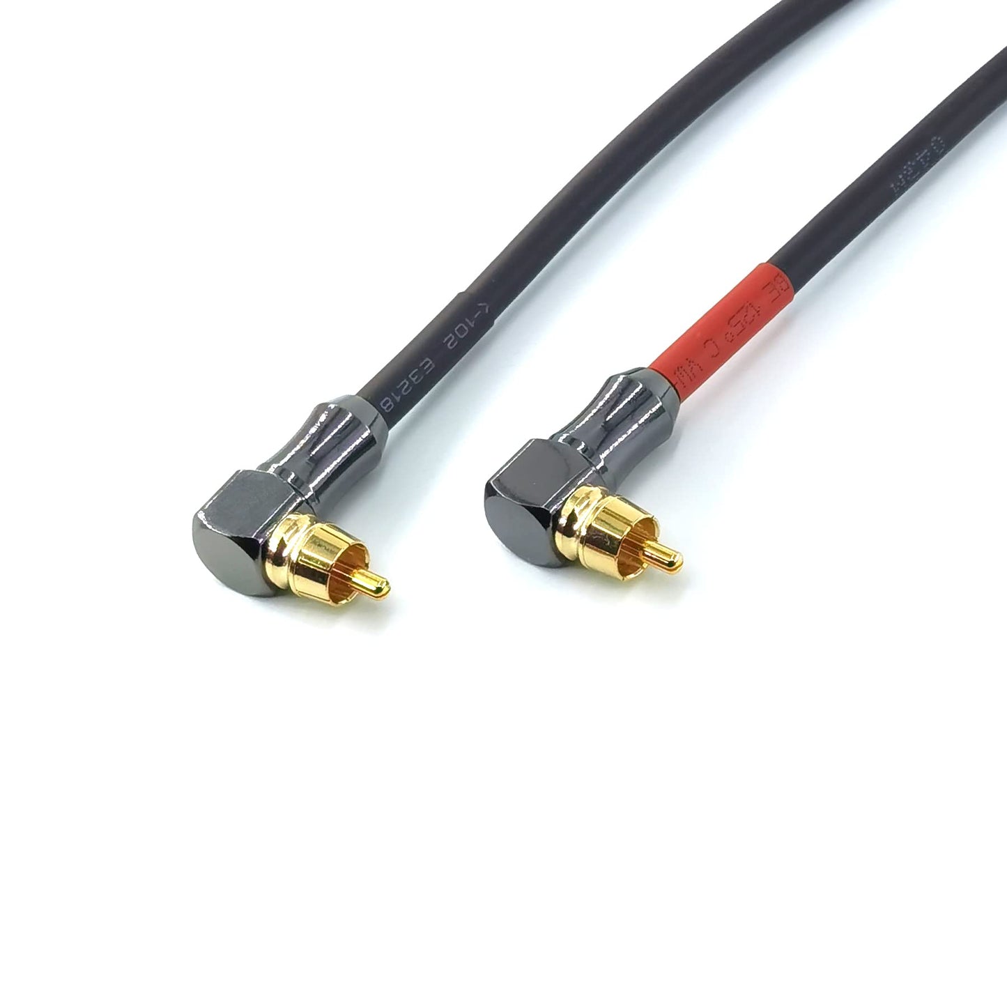 WJSTN-055 90 Degree Right Angle RCA Subwoofer Cable Audio Cable RCA Male to Male Audio Video Cord for Subwoofer, HDTV, Amplifiers,Home Theater,Hi-Fi
