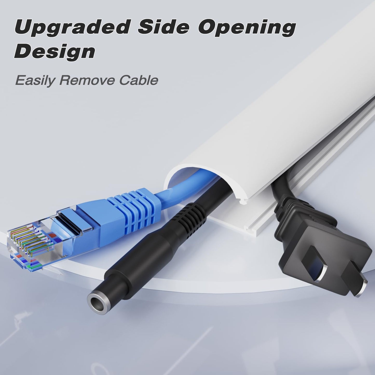 39" Silicone Cord Hider for 2-3 Cords,Flexible Side-Opening Self-Adhesive Cord Covers for Wires on Wall Mount TV,Easier Setup for Home Office Cable