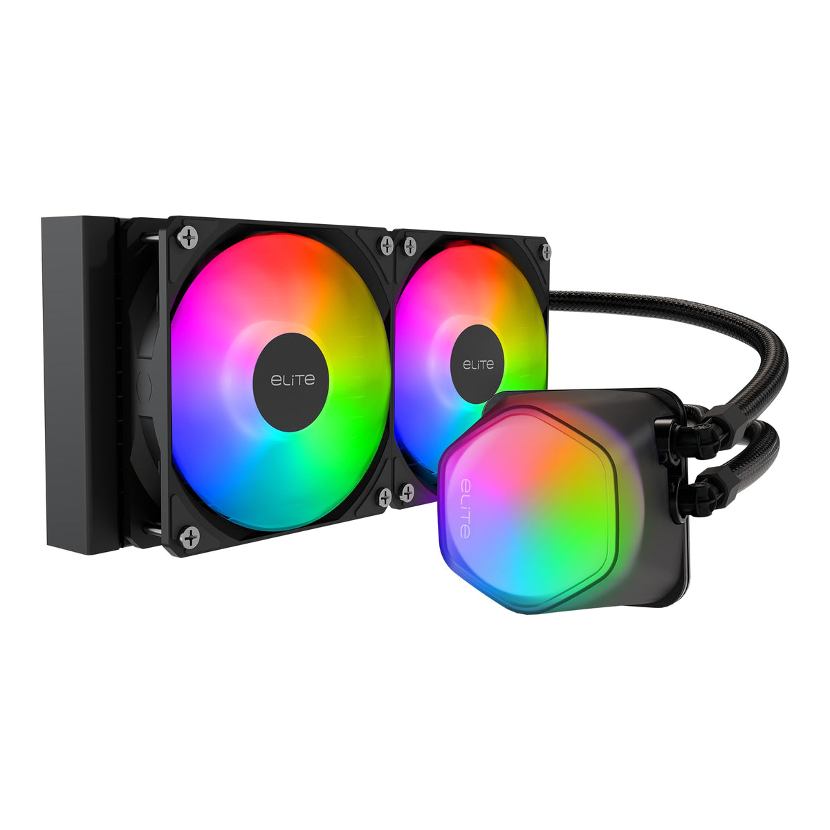 Cooler Master Elite Liquid 240 AIO Liquid CPU Cooler, ARGB