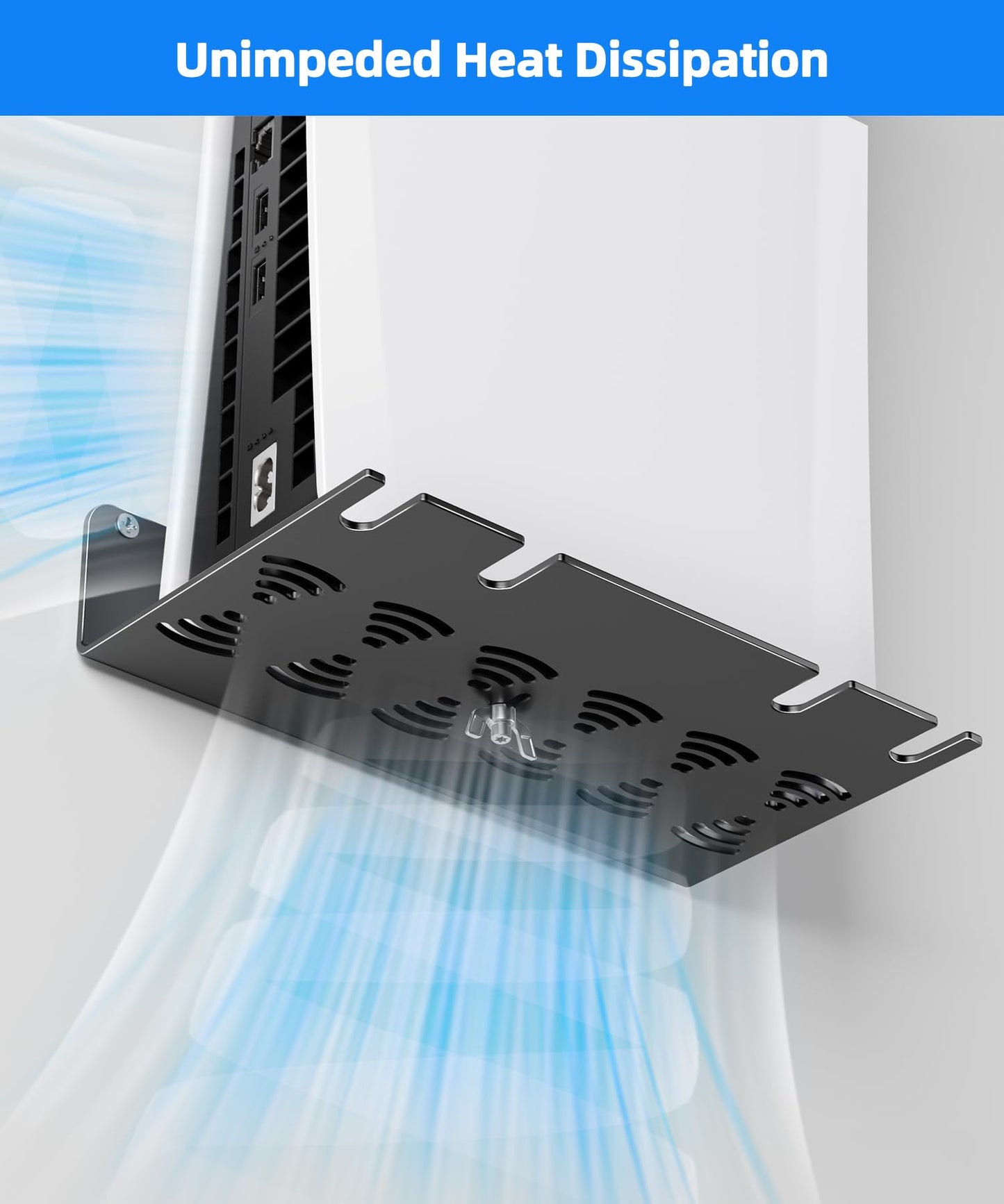 ANSHAWTIY PS5 Wall Mount Aluminum Alloy Compatible with All PS5 Generations Holds Two Controllers Unimpeded Heat Dissipation Ps5 Accessories Universal