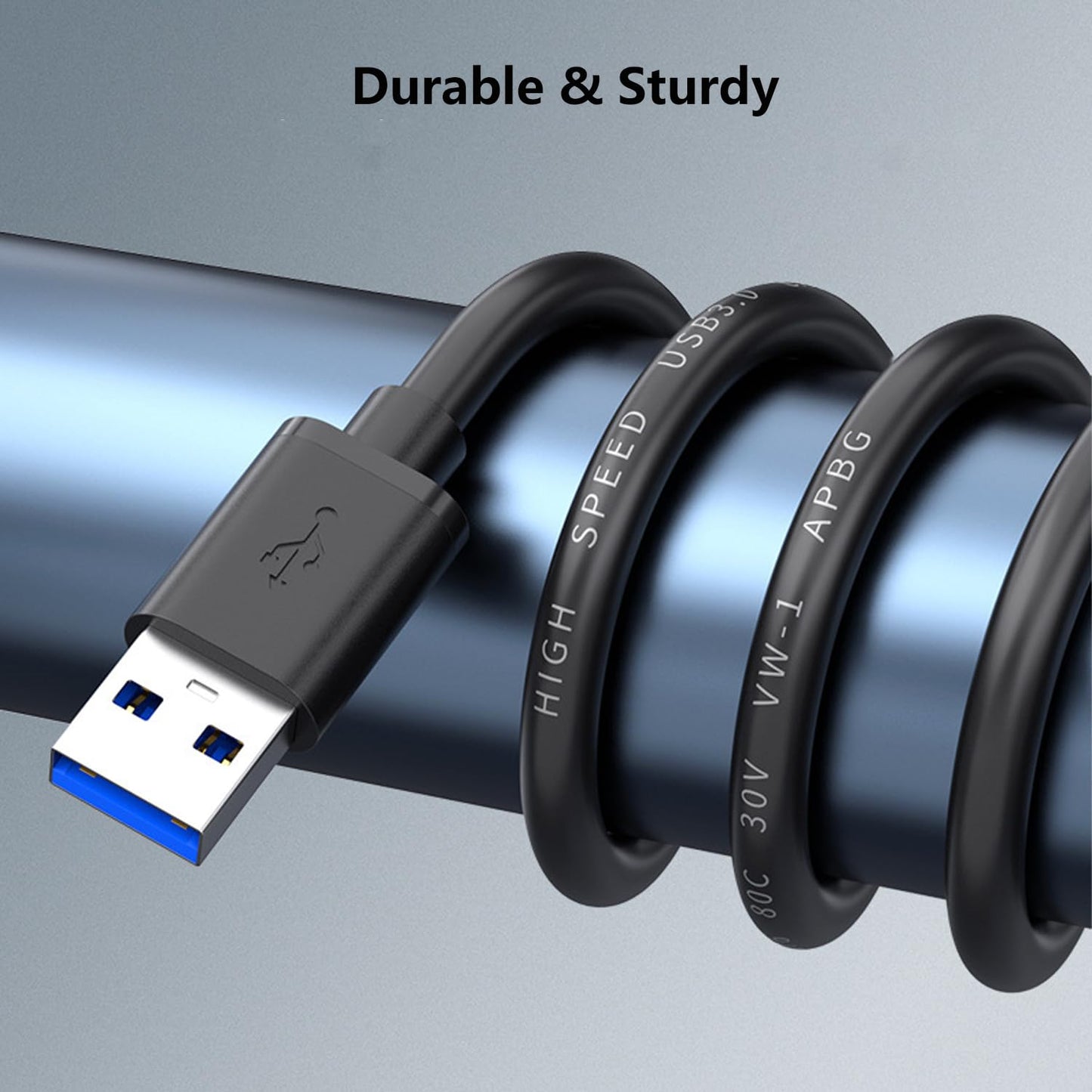 Pocxwa USB 3.0 A to A Male Cable, USB Male to Male Double End Cord 5ft Compatible with Hard Drive Enclosures, DVD Player, Laptop Cooling Fan/Pad