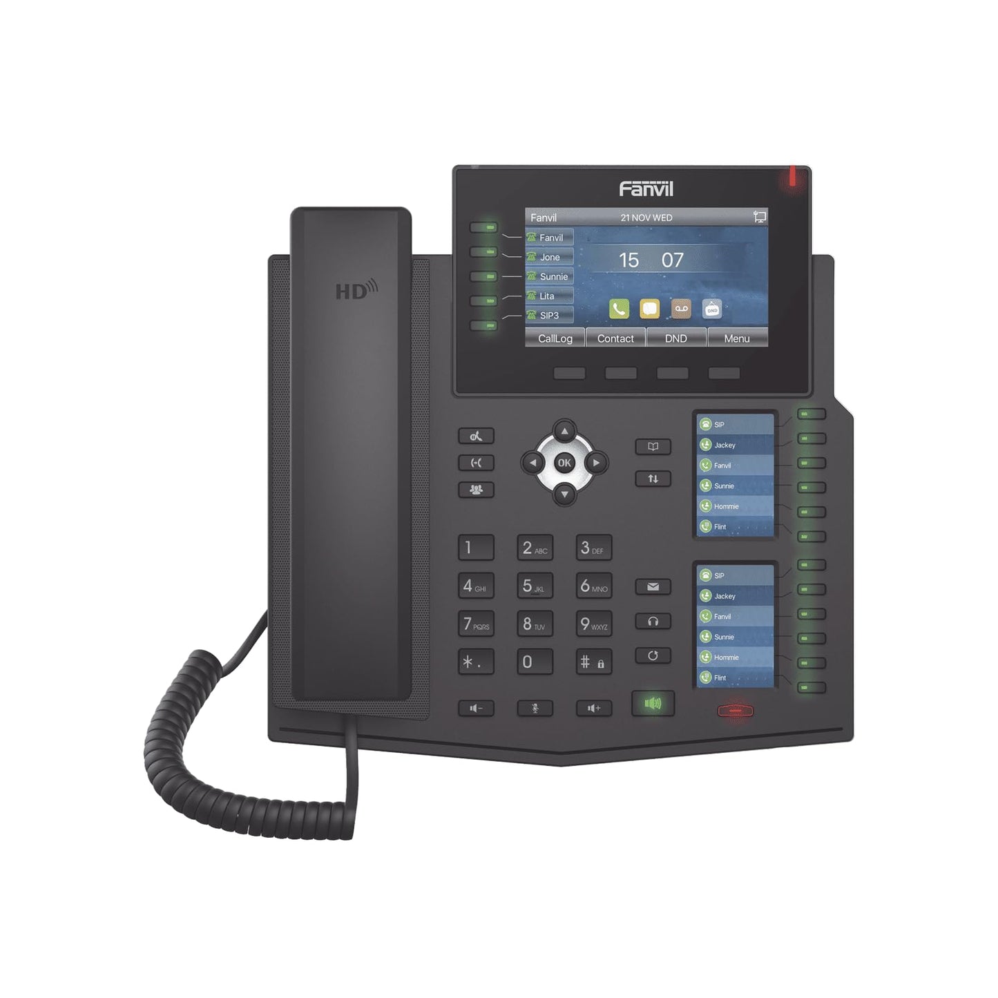 Fanvil X6U 6 line Ultra-Elegant Gigabit Triple Color Screen Phone,60 DSS