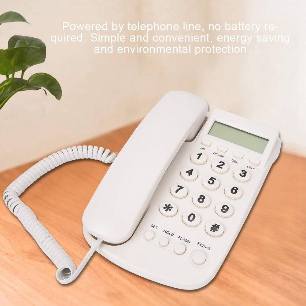 Telephone Extension,Landline Telephone,Corded Phone with LCD Display and Large Number Buttons for Hotel, Family,Business, The Phone can be puted