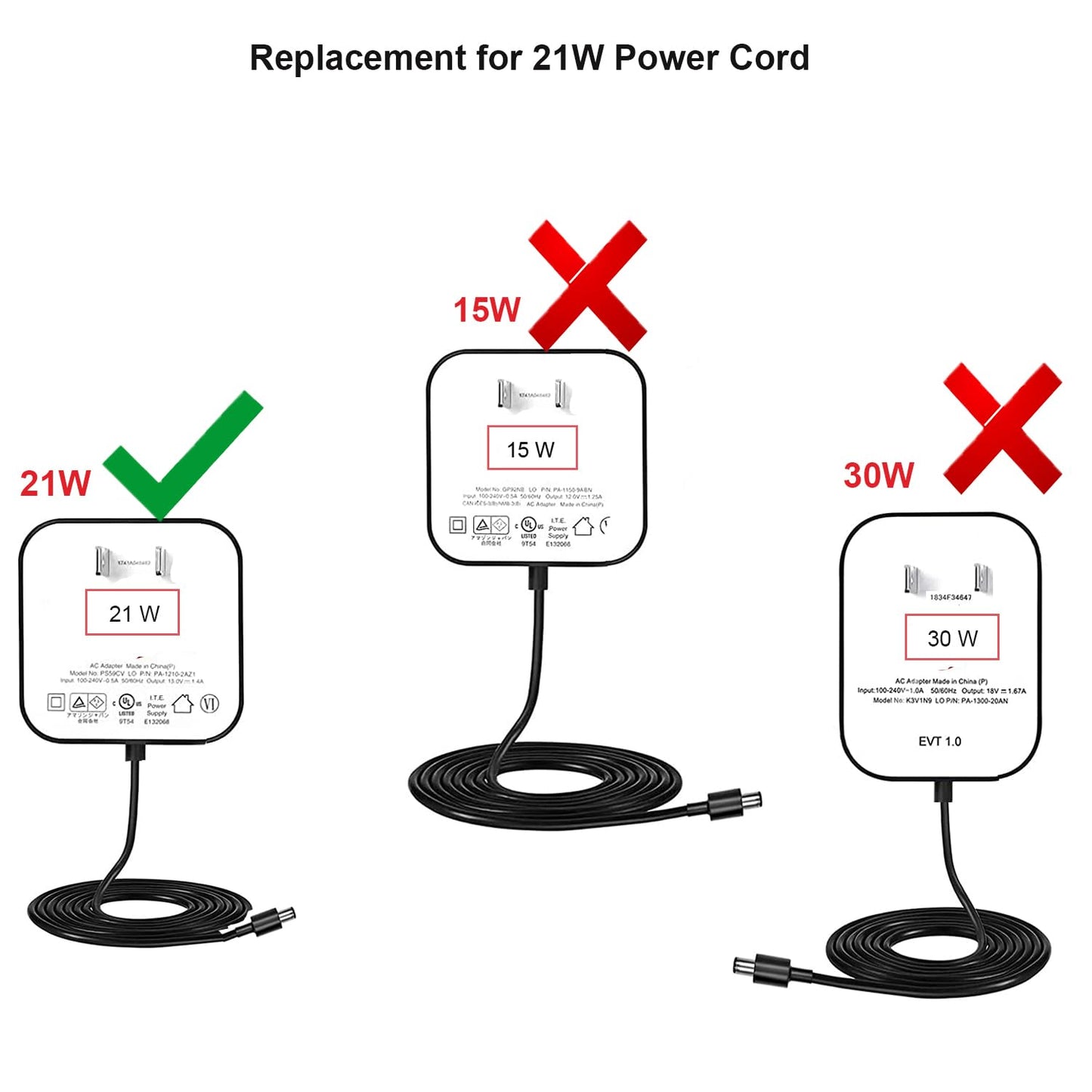 Dgsroom 21W Power Cord Replacement for Alexa Show (1st Gen), Echo Plus (1st Gen),Echo 1st & 2nd Gen,Amazon Fire TV (2nd Gen),Echo Look, Echo Link…