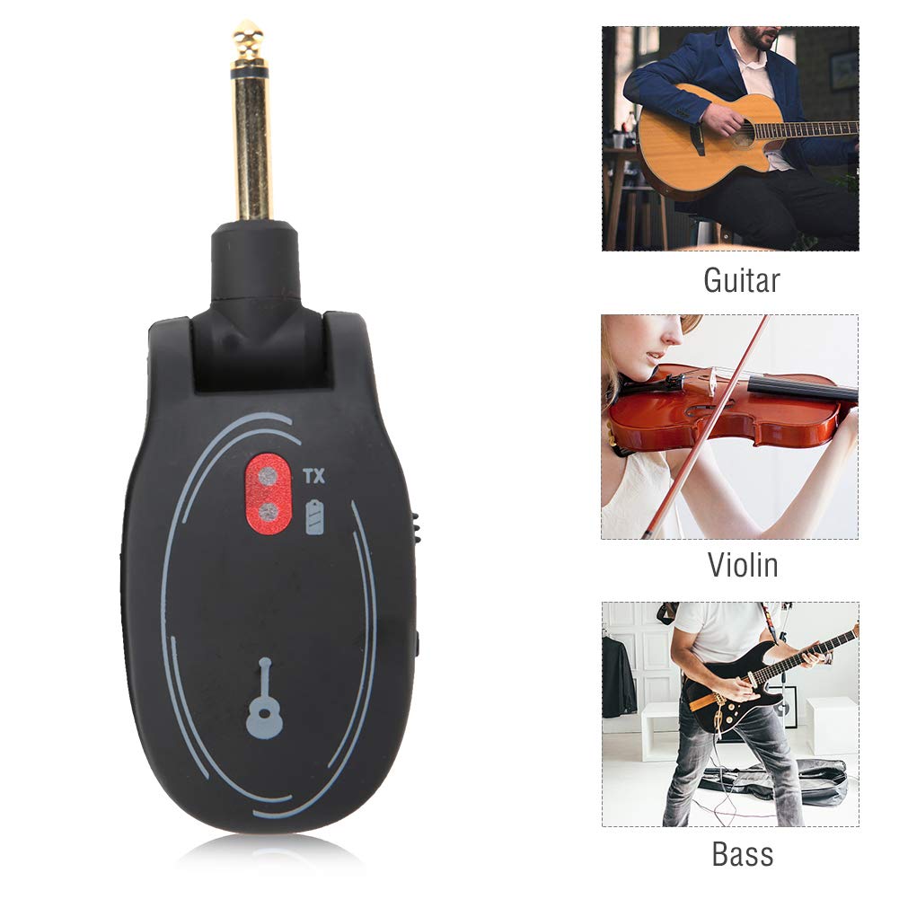 Fafeims Universal Electric Guitar Wireless System Rechargeable Audio Transmitter Receiver Electric Digital Transmitter Receiver Set