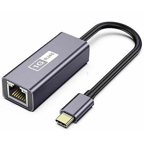 USB C to Ethernet Adapter, 1Gbps Gigabit Ethernet RJ45 to USB-C LAN Network Adapter Compatible for Nitendo Switch, Laptop, Tablet, Smartphone