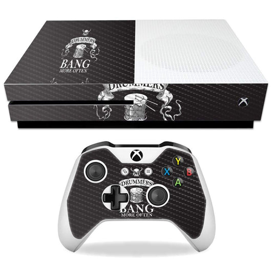 MightySkins Carbon Fiber Skin for Microsoft Xbox One S - Drummers | Protective, Durable Textured Carbon Fiber Finish | Easy to Apply, Remove,