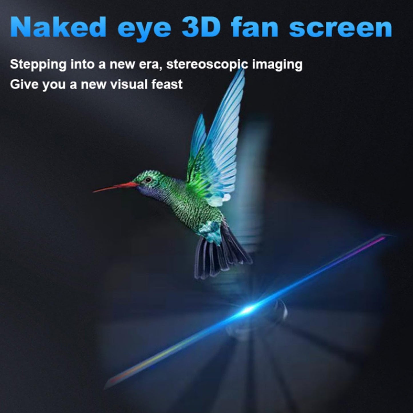 Ncescmal 3D Hologram Fan, 16.5in 1080P 3D Holographic Fan Projector with Remote Control & Memory Card Wall/Table Mount