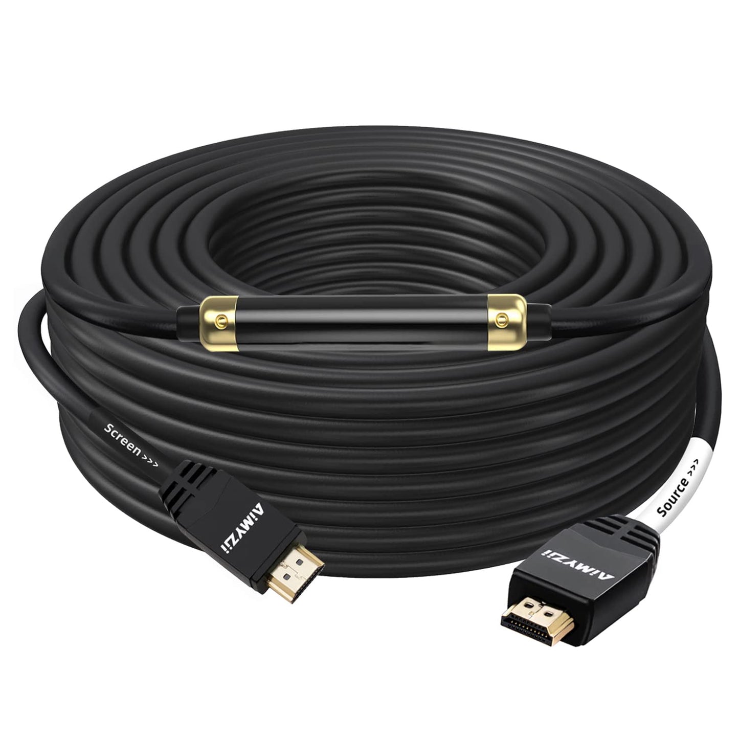 Aimyzii HDMI Cable 100 Feet 4K HDMI 2.0 Cable with Built-in Signal Booster Support 4K 3D 2160P 1080P HDCP2.2 Ethernet ARC and Bandwidth 18Gbps-Black