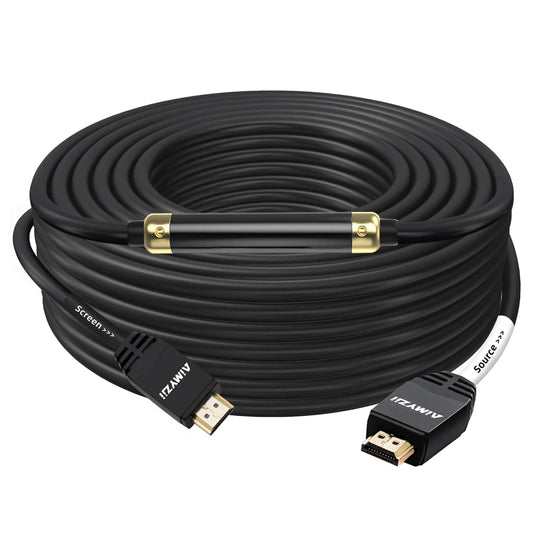 Aimyzii HDMI Cable 100 Feet 4K HDMI 2.0 Cable with Built-in Signal Booster Support 4K 3D 2160P 1080P HDCP2.2 Ethernet ARC and Bandwidth 18Gbps-Black