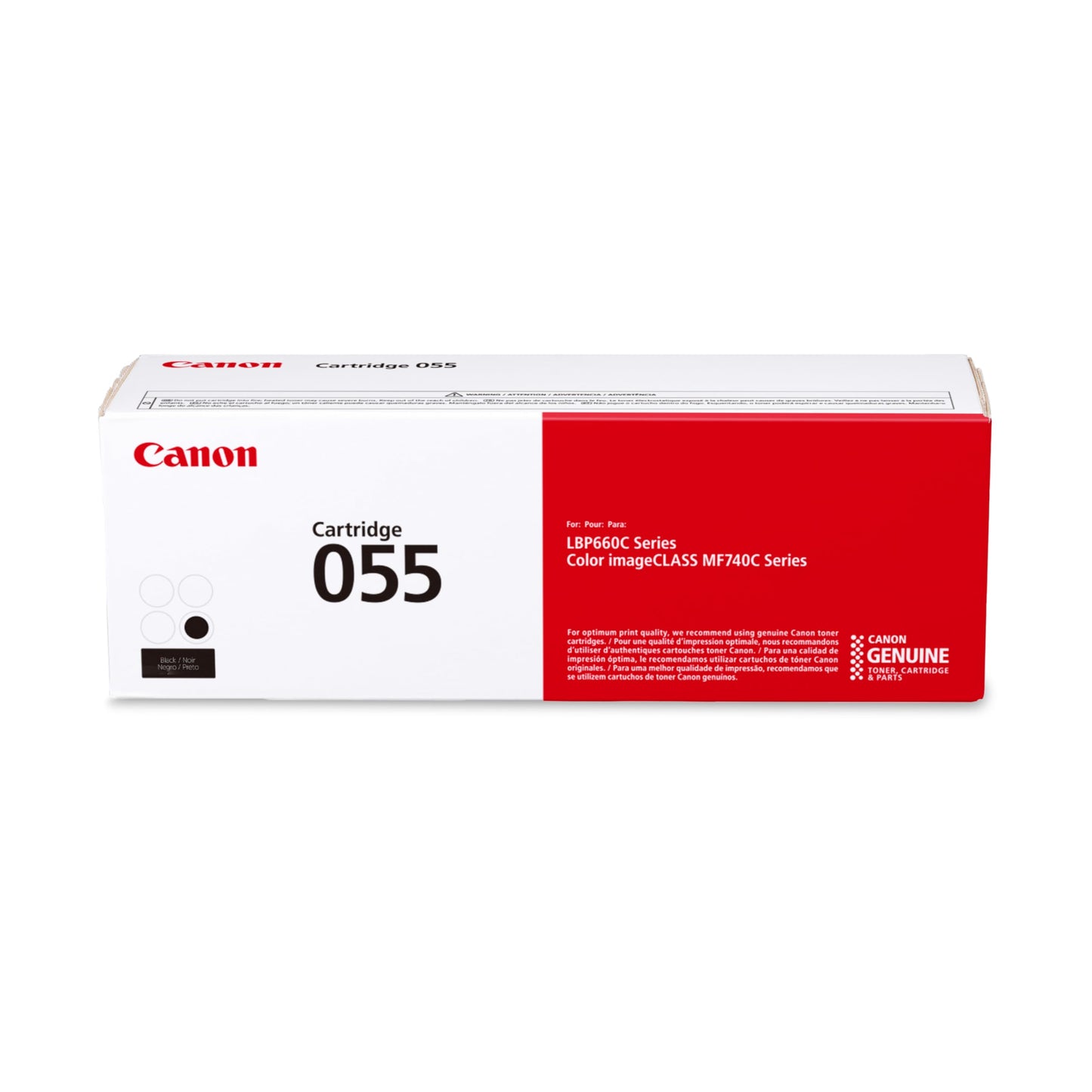 Canon Genuine 055 Black Toner Cartridge Compatible with LBP664Cdw, MF741Cdw, MF743Cdw, MF745Cdw, MF746Cdw