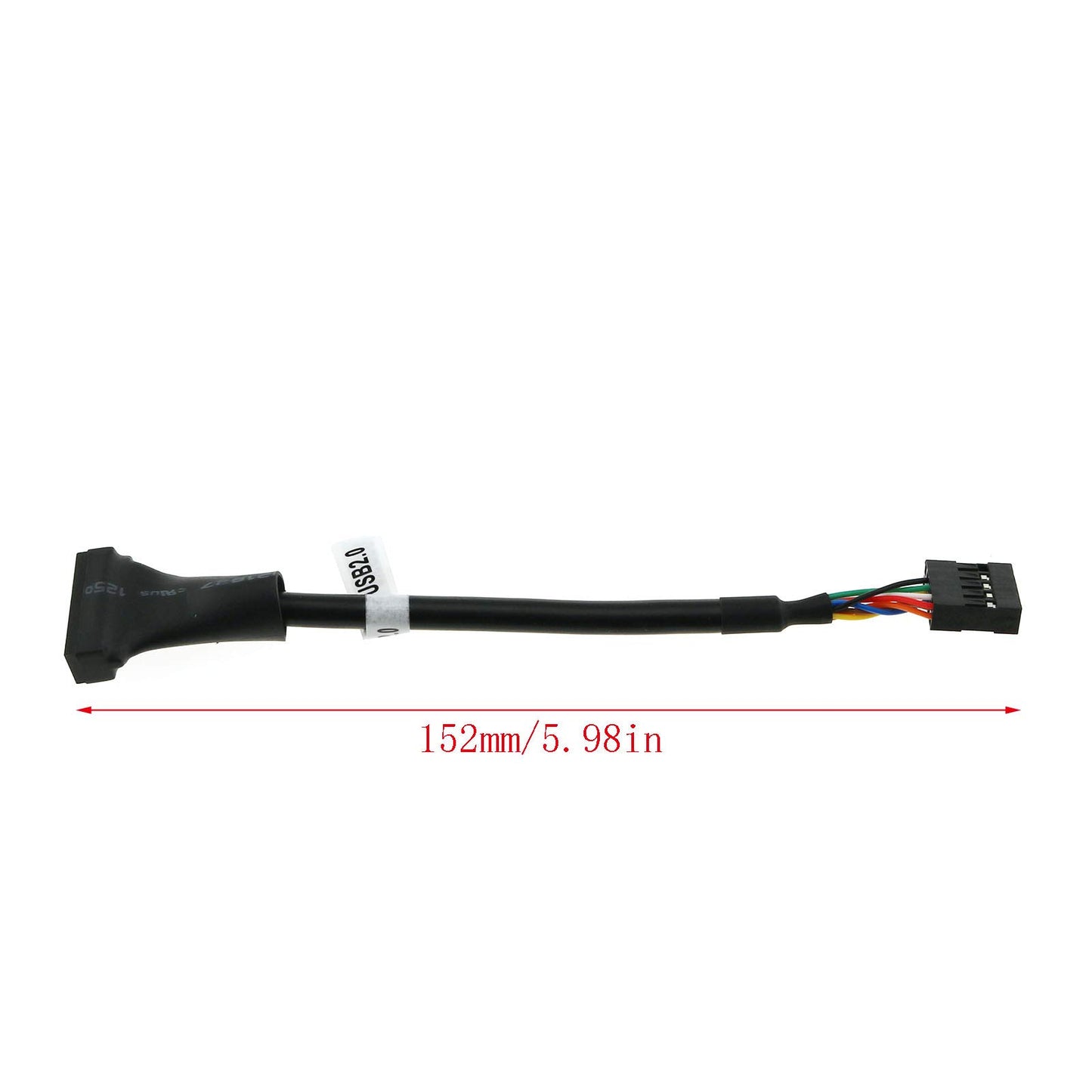 E-outstanding USB Header Cable 2PCS 6Inch USB 3.0 19 Pin Male to USB 2.0 9 Pin Female Motherboard Cable Adapter Converter Black