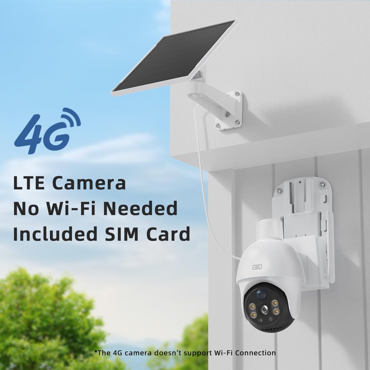 bizv 4G LTE Cellular Security Camera Wireless Outdoor,4MP Solar Powered No WiFi Security Camera, Color Night Vision, Smart Detection,Two Way