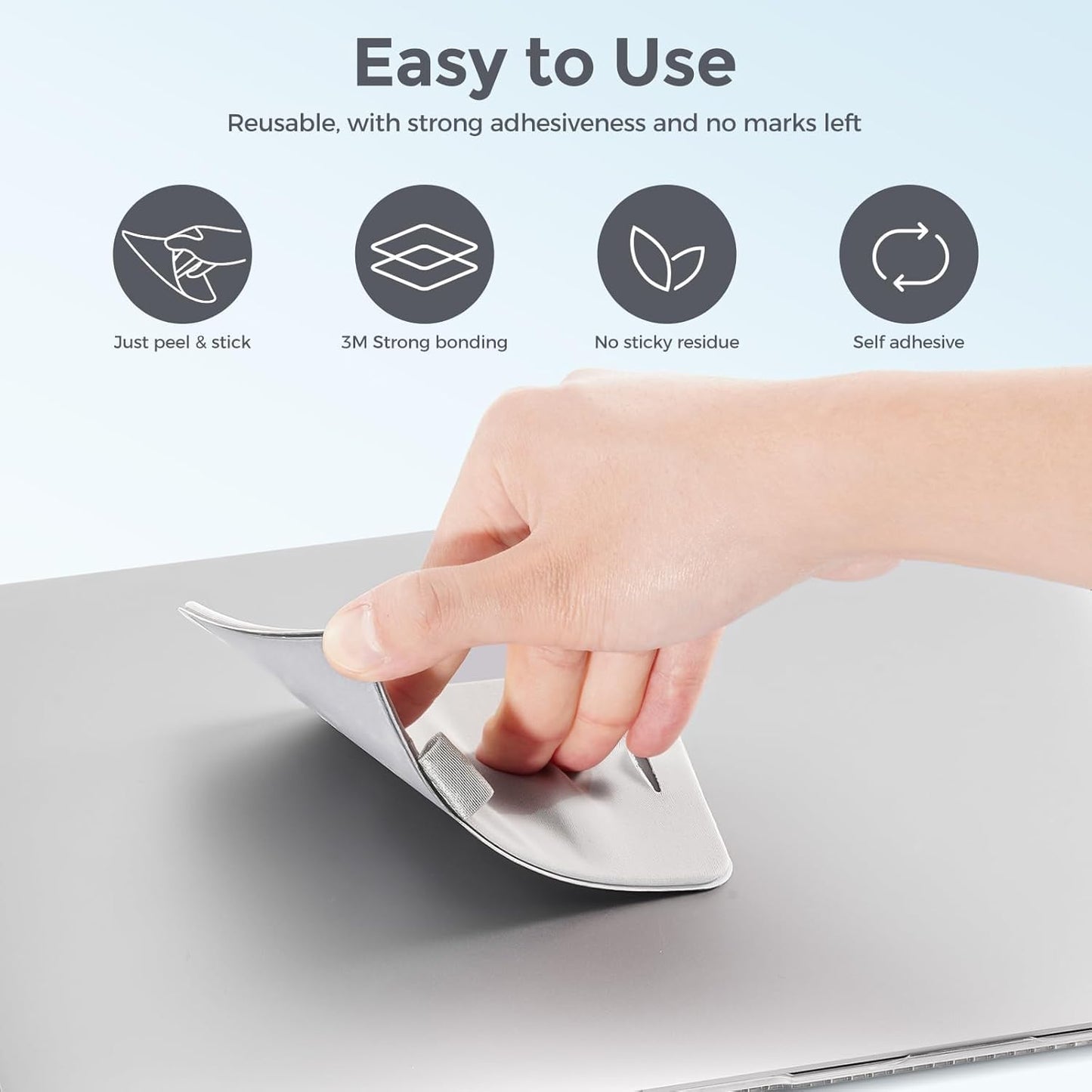 Adhesive Portable Hard Drive Sleeve & Carrying Case for Laptop External SSD Solid State Drive 2 Pack, Reusable Stick-On Storage Pouch with Secure Flap