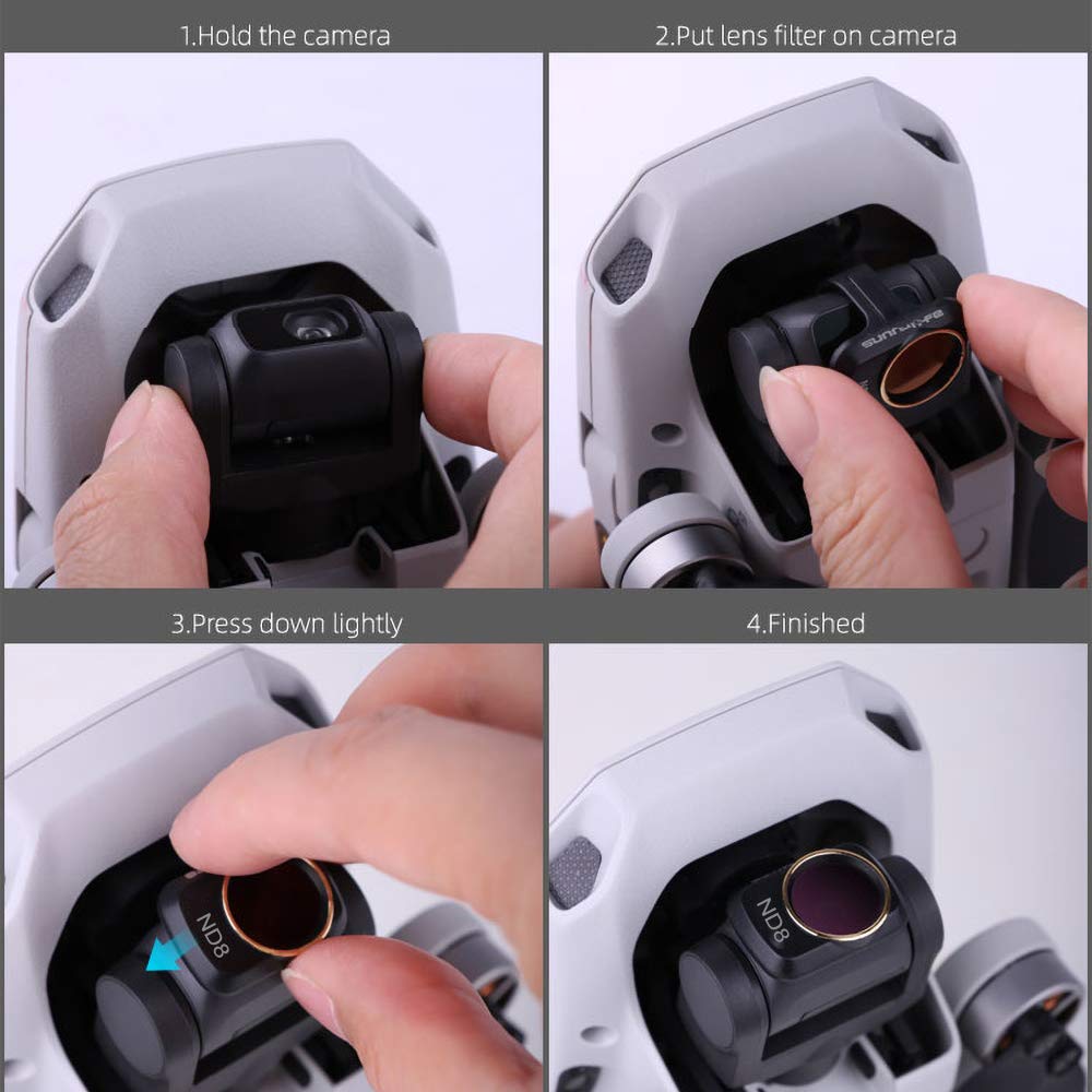 Lens ND Filter Combo - CPL/ND8/ND16 Multi-Coated, 3-Pack Compatible with DJI Mini 4K/Mavic/SE/2/2SE Drone