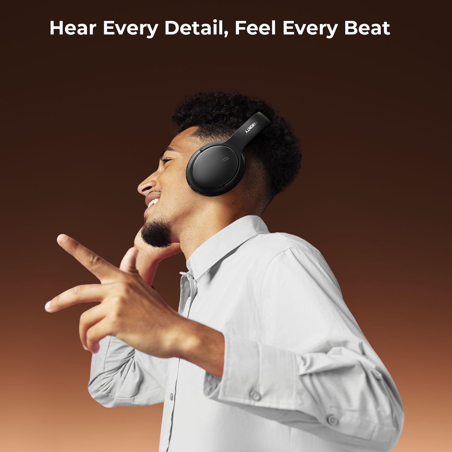 FXWONTY Hybrid Active Noise Cancelling Headphones, Wireless Bluetooth 5.4 Over Ear Headphones & Fast Charging, Hi-Res Audio, Deep Bass, Transparency…