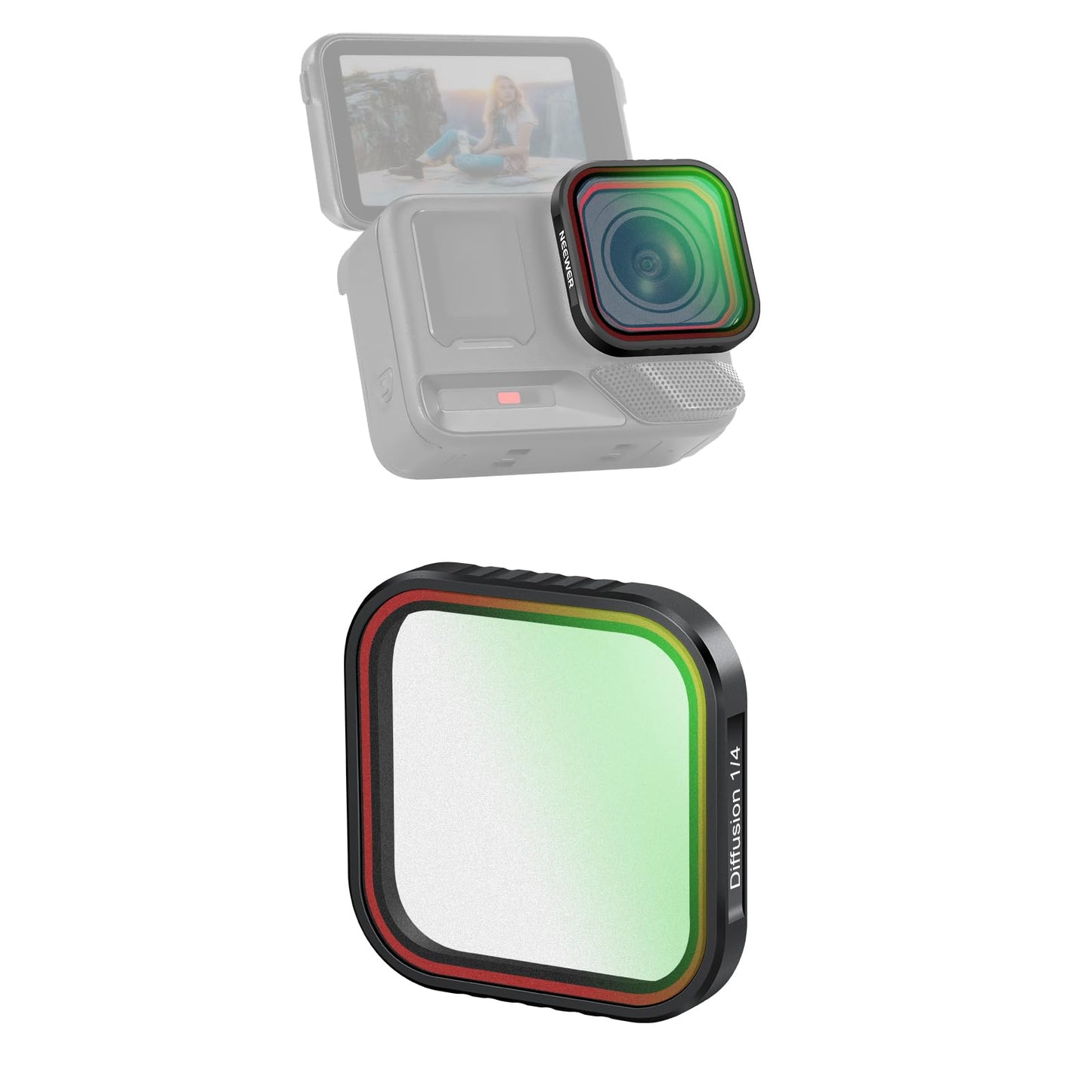 NEEWER 1/4 Black Diffusion Filter Compatible with Insta360 Ace Pro Insta 360 Ace Pro 2 Cameras, Lens Accessories, NOT Compatible with Updated Version