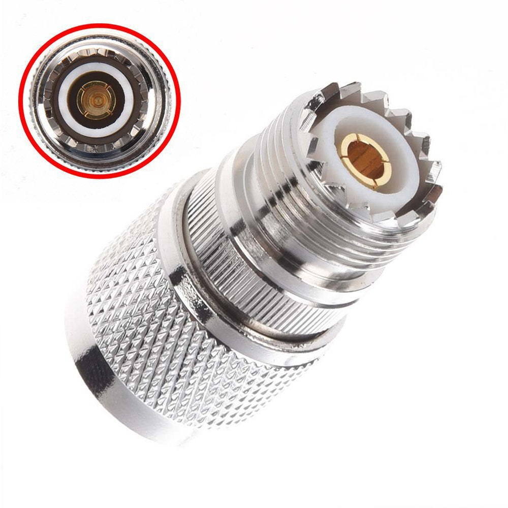 TengKo RF Coaxial Coax Adapter N Male to UHF Female SO-239 Coax Adapter for Wi-Fi Antenna Repeaters Radio Signal Extension Cable (2 Pack)