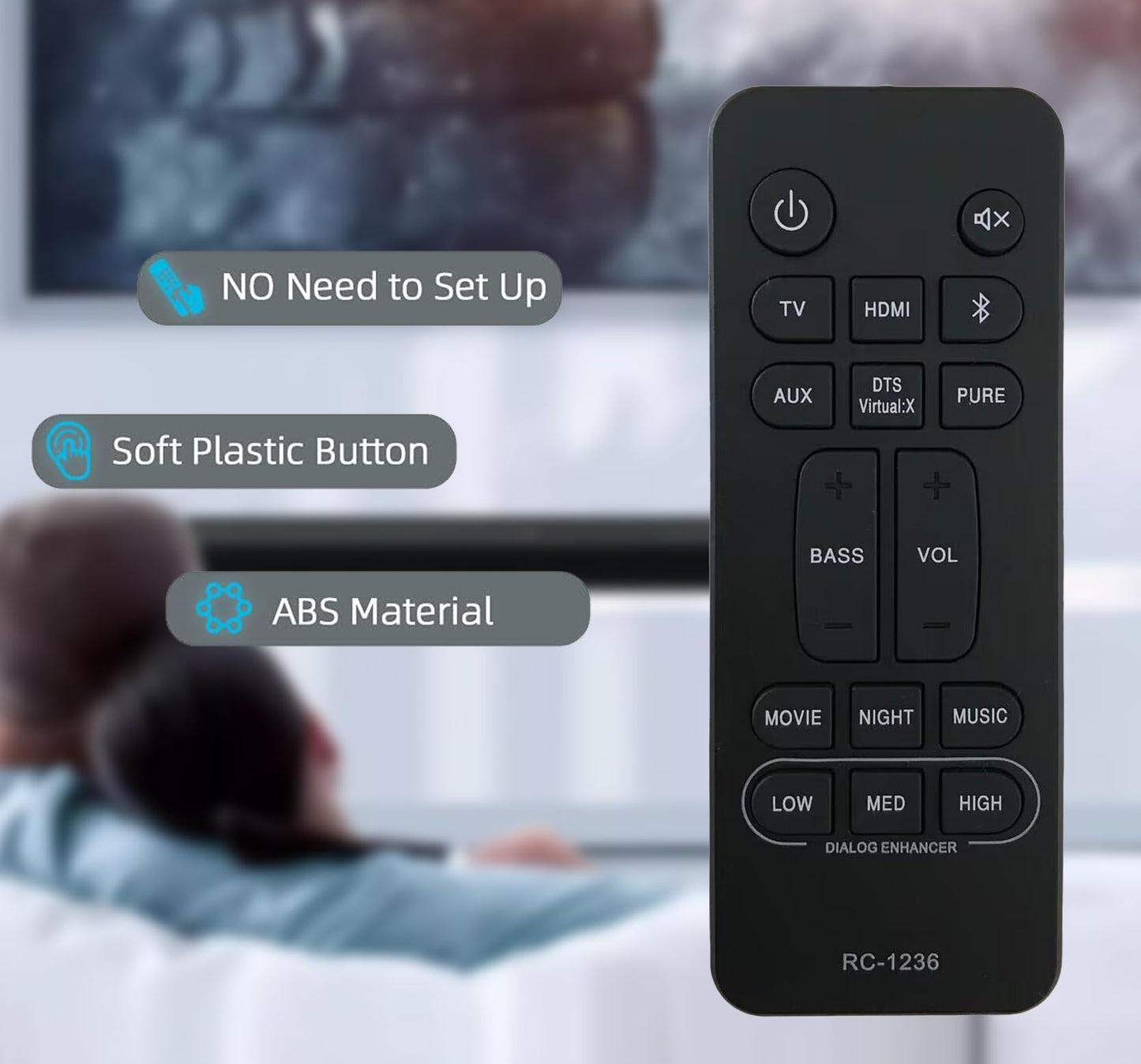 Replacement Remote Control for Denon DHT-S517 DHT-S216H DHT-S216 Soundbar