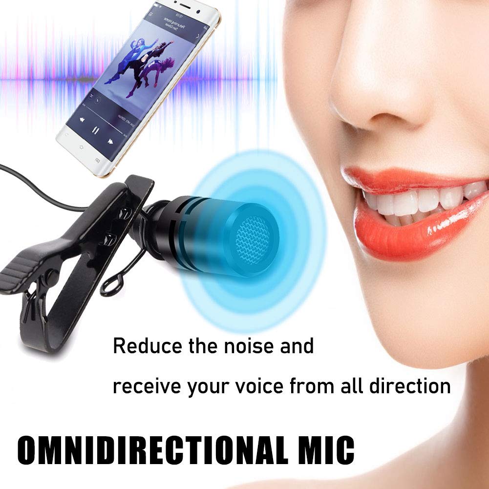 EXMAX Wired Lavalier Micophone 3.5mm Lapel Microphone Cord Omnidirectional Lav Mic Clip for ATG-100t EX-100 Wireless Tour Guide System Transmitter