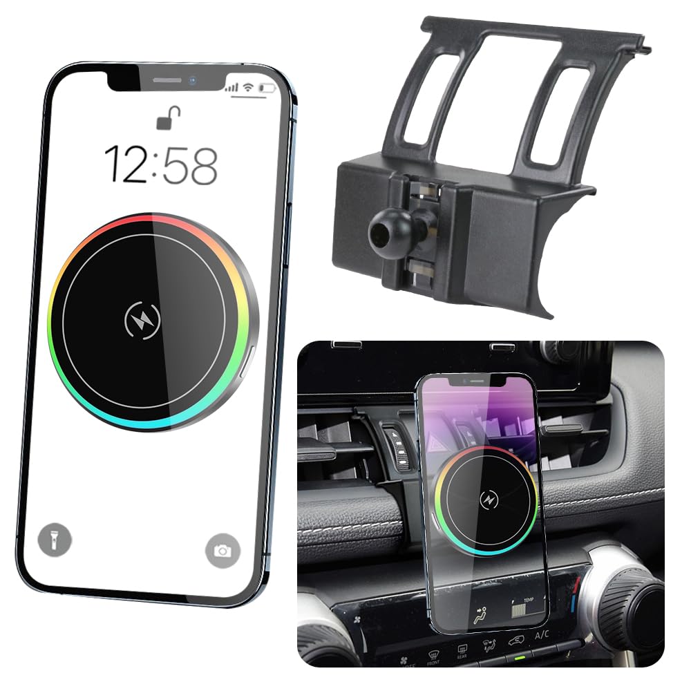 LUNQIN Car Magnetic Phone Mount for 2019-2025 Toyota RAV4 XLE Premium Adventure TRD Off-Road Limited & RAV4 Hybrid XSE Limited,RAV 4 Prime XSE Auto