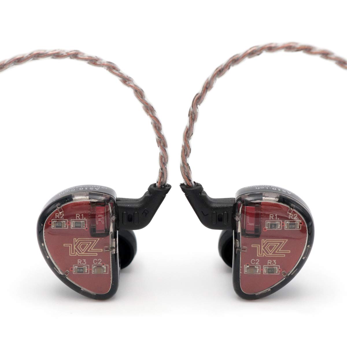 Linsoul KZ AS10 5BA HiFi Stereo in-Ear Earphone High Resolution Earbud Headphone with 0.75mm 2 pin Cable, Five Balanced Armature Drivers, Noise