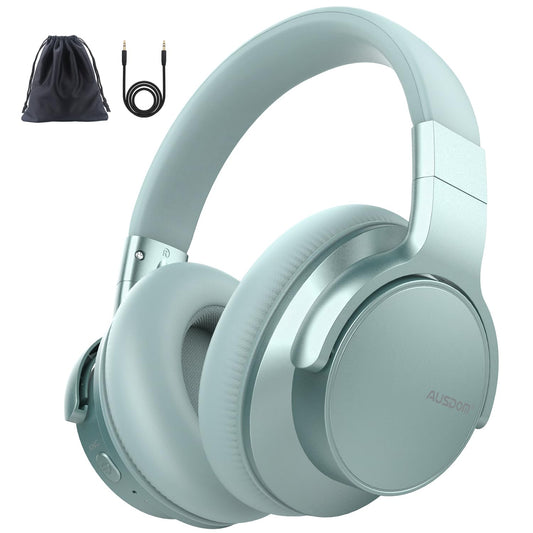 AUSDOM Wireless Noise Cancelling Headphones Bluetooth, E7 Over-Ear ANC Headphones with Microphone, 50Hrs Playtime, Hi-Fi Stereo Sound, USB C Charge…